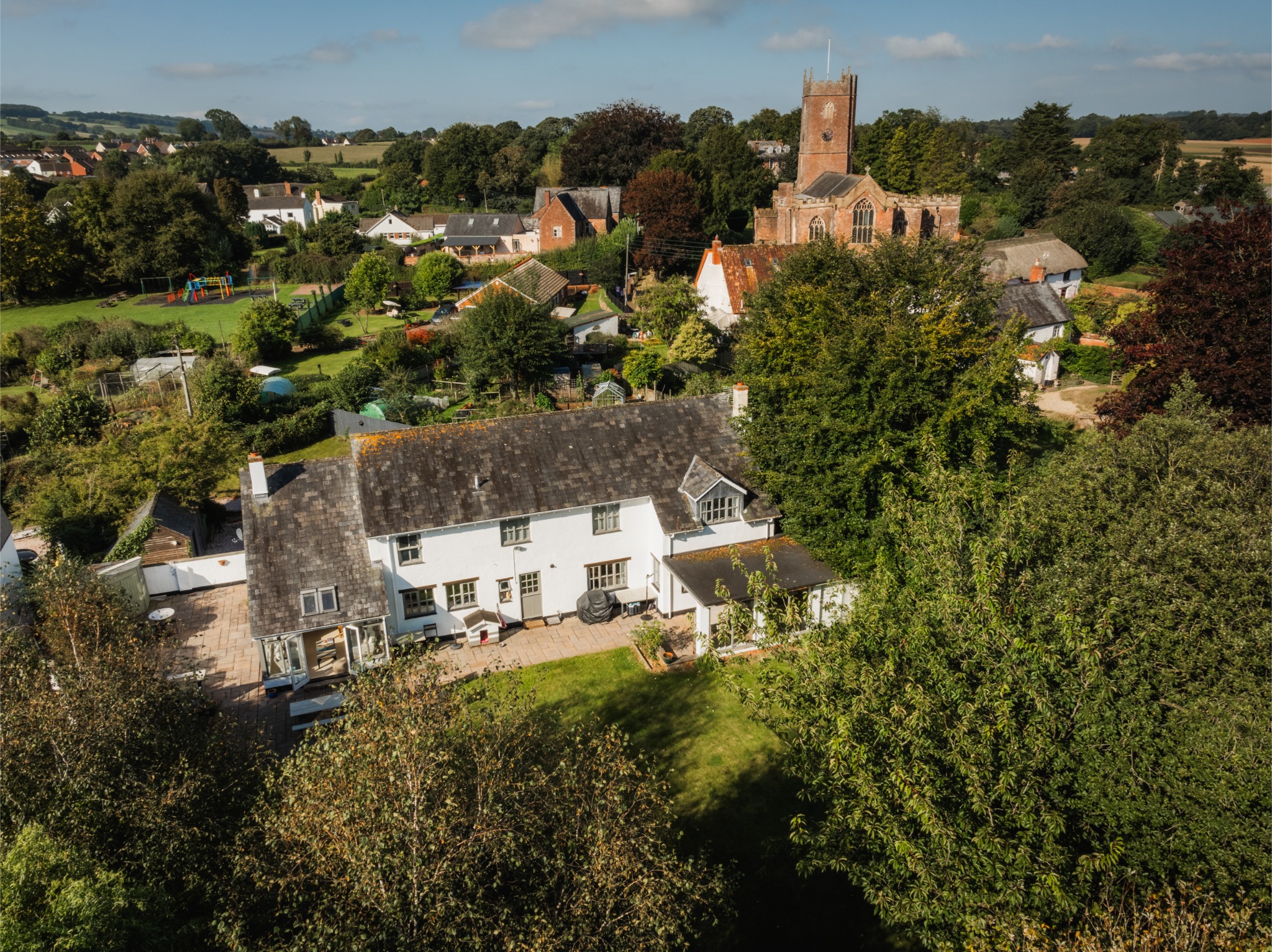 Paddock House in its Devon garden